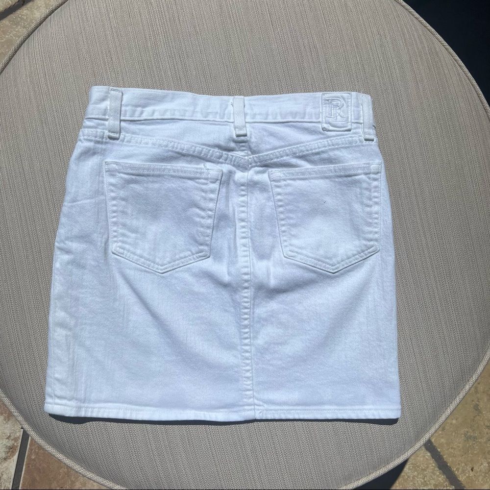 Ralph Lauren Sport White Denim Mini Skirt. 100% cottonPreowned Size 25 5 pockets
